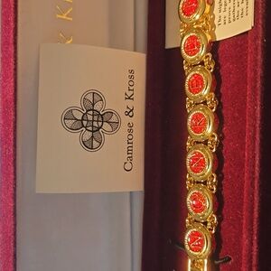 Vintage Camrose & Kross JBK Castellani Red Wedding Bracelet 8.25"